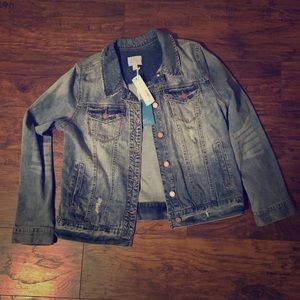 Market & Spruce Denim Boyfriend Jacket.